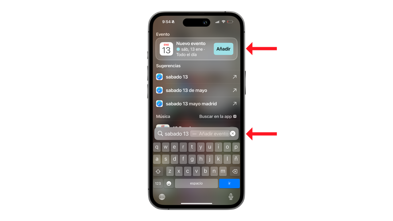 Create events from the iPhone browser