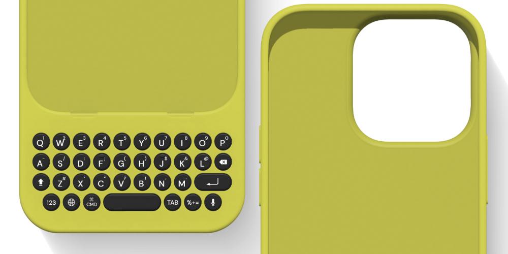 teclado fisico iphone amarillo