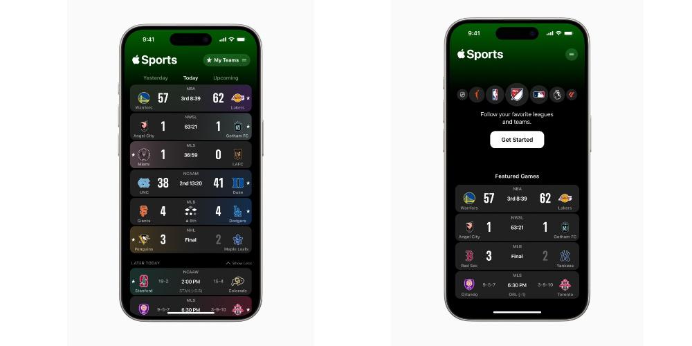 Apple Sports Nueva aplicación