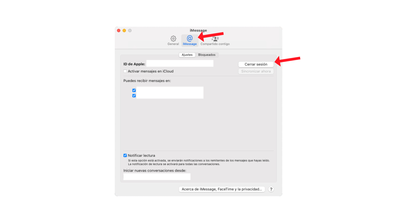 cerrar sesión de iMessage en el Mac