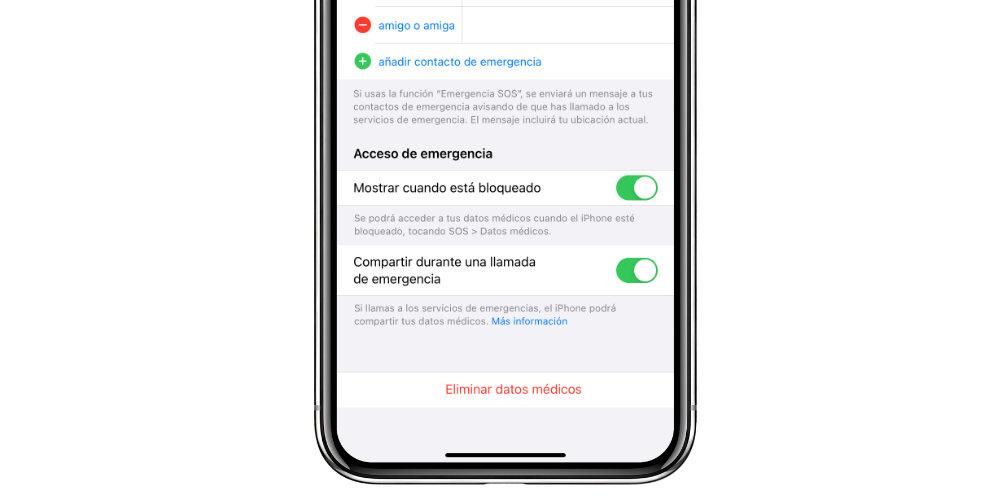 compartir datos emergencia iphone