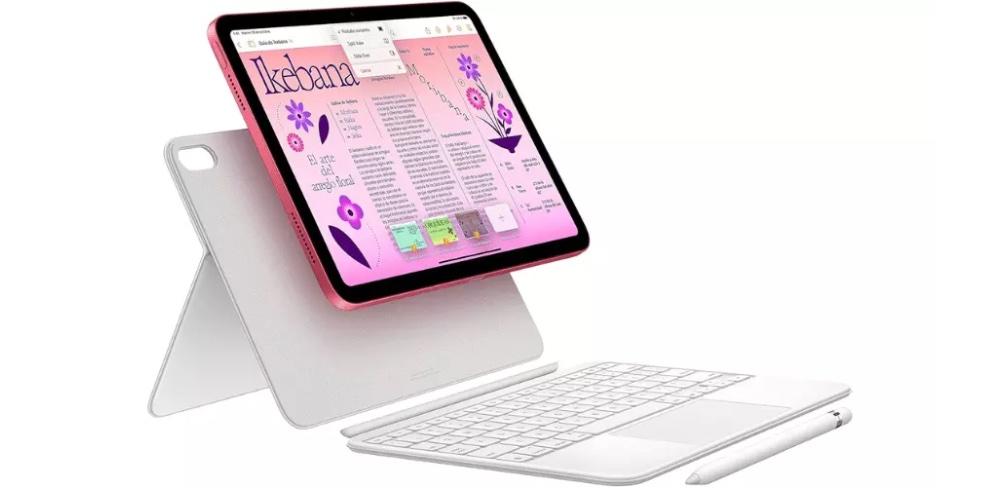 iPad air color rosa con teclado y Apple Pencil