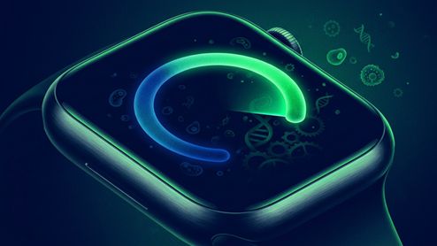 Pantalla de Apple Watch mostrando la nueva pestaña Longevity y Health Age