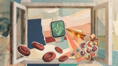 Usuaria consultando una alerta de frecuencia cardíaca en la pantalla de su Apple Watch