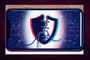 Ilustración conceptual de un iPhone con un escudo roto y cosido en pantalla, simbolizando una vulnerabilidad de seguridad.
