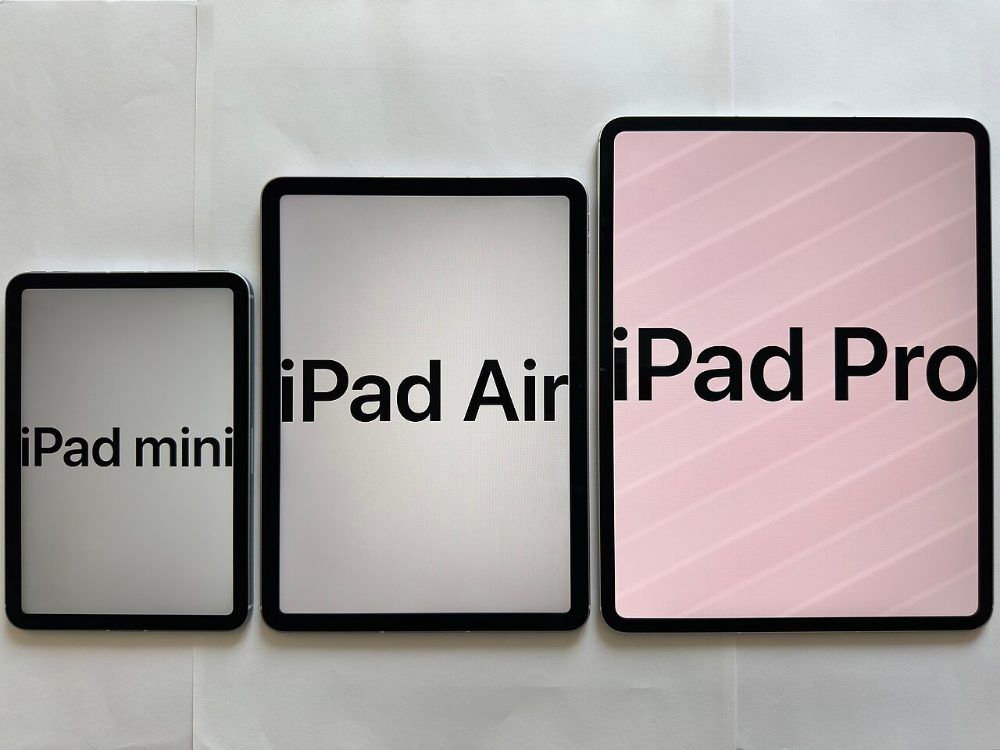 iPad mini, iPad Air e iPad Pro de 2025 mostrados juntos