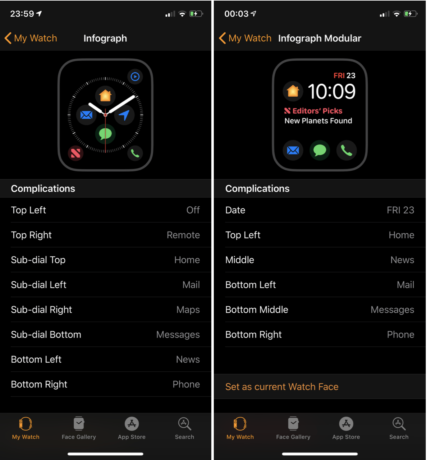 iPhone X Apple Watch watchOS 5.1.1 complicaciones