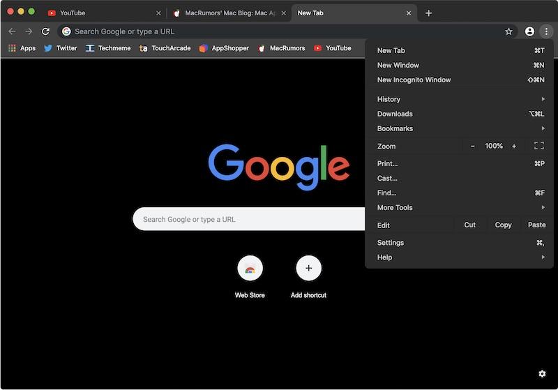 Modo oscuro Google Chrome