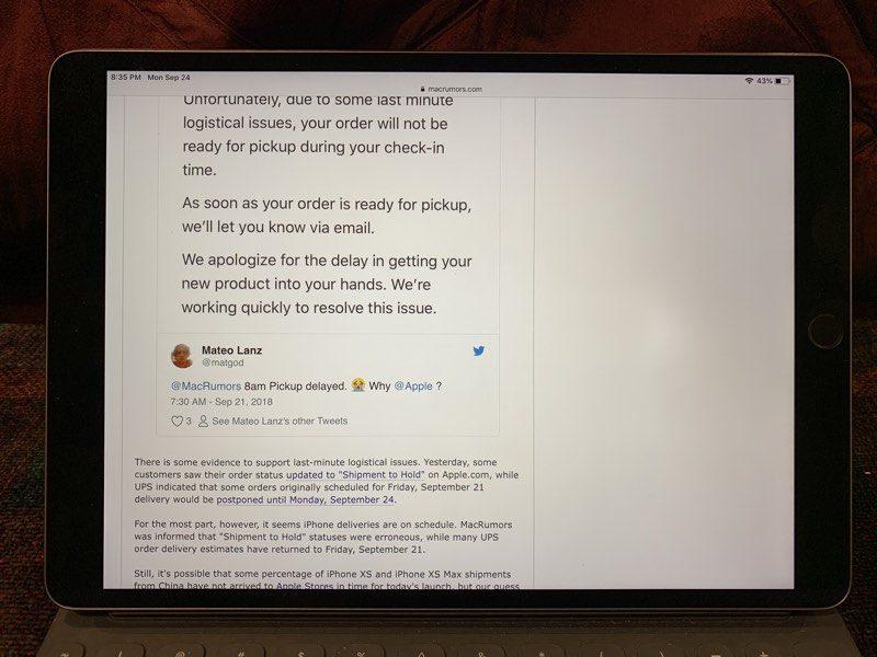 problema pantalla iPad Pro 2017