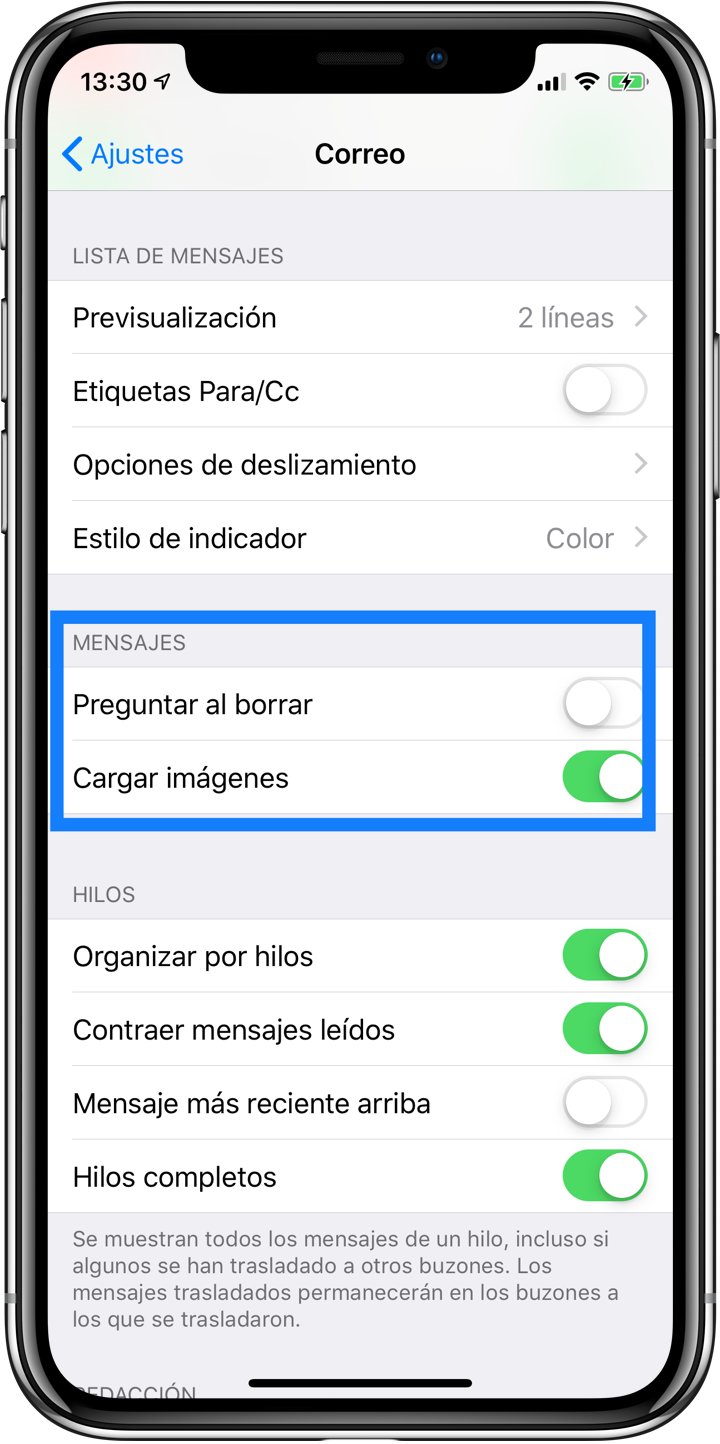 Rastreo Mail en iOS